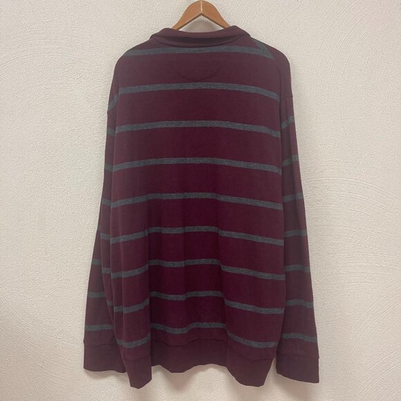 NWT Polo Ralph Lauren Men's Luxury Jersey Striped 1/4-Zip Pullover Burgundy XXL - Picture 5 of 8